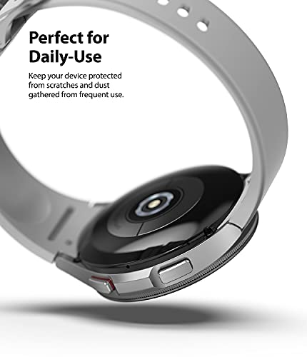 Image of Ringke Bezel Styling Compatible with Samsung Galaxy Watch 4 Classic 46mm Adhesive Frame Ring Cover Anti Scratch [Aluminum] Protection for Galaxy Watch4 Classic 46mm - Black [46-15]