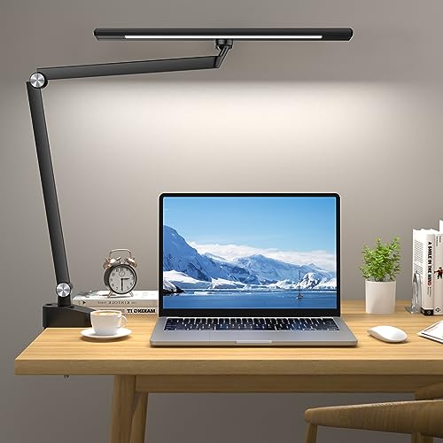 Kary Desk Lamp 5 Color Modes Adjustable Brightness Modern Metal Task Led Light Eye Protection Flexible Reading Clamp Lamps Handmade Remote Control Swing Arm Lighting
