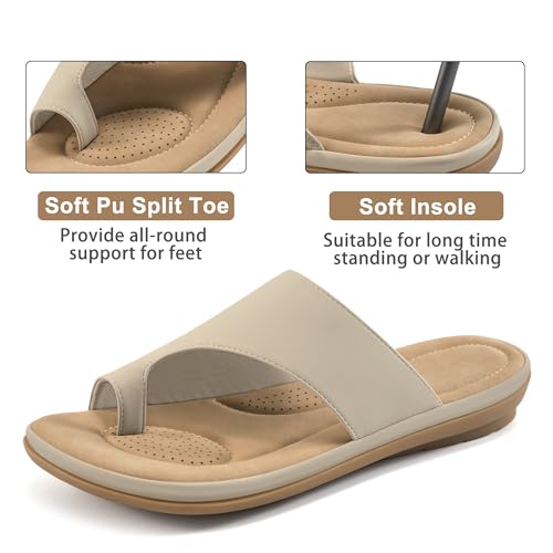 Image of Reimferce Summer Flat Sandals for Women: Comfortable Walking Dressy Slides for 2026 - Ladies Orthopedic Casual Shoes Indoor Outdoor