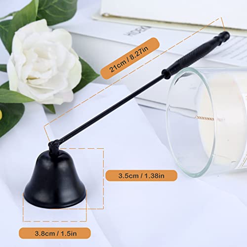 MUXSAM Candle Snuffer with Long Handle, Candlesnuffers Wick Snuffer Candle Accessory, 1-Pack Stainless Steel Wick Flame Snuffer for Putting Out Extinguish Candles Flame Safely(Black)