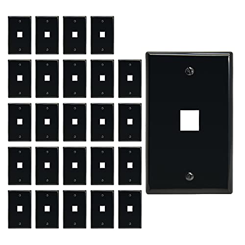 Beszin 1 Port Keystone Jack Wall Plate with Smooth Face (25-Pack, Black) by Beszin - Used condition - US$20.05