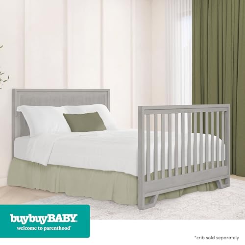 Image of Evolur Full-Size Bed Conversion Rails, Designed & Tested Cribs, Durable Hardwood Build with Secure Mattress Slats, Easy Assembly - Sunbleached