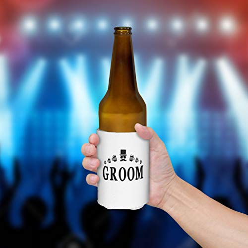 Shop4Ever Groom And Groom’s Drinking Team Member Can Coolie ~ Wedding Bachelor Party Beer Can Sleeve Coolers ~ (Member, Blk, 13 Pk) #TOP5