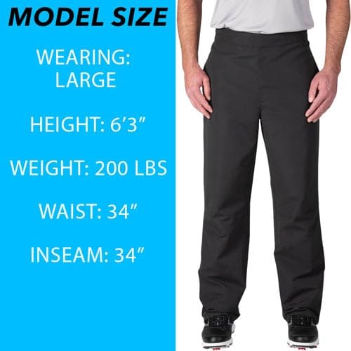 TGW Men's Vapor Golf Rain Pants Black L