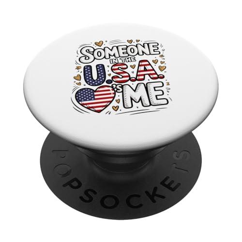 Someone in The USA Loves Me American Heart PopSockets PopGrip Adhésif