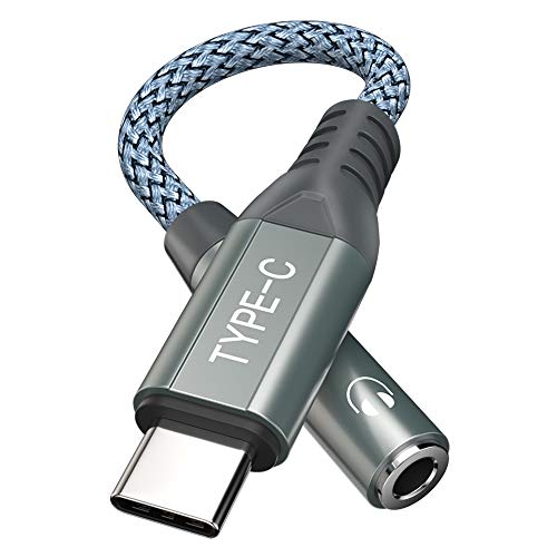 USB C to 3.5mm, Jiunai Nylon Type C to 3.5mm Female Headphone Jack
