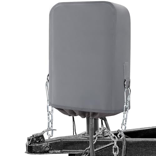 RV Electric Tongue Jack Cover â€“ Heavy-Duty Waterproof Gray Cover with Chain Hooks, Weather-Resistant, UV-Protective Trailer Jack Guard â€“ Universal Fit for Outdoor RV Camper Accessories