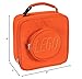 LEGO Orange Brick Lunch Box, Durable and Insulated, with Zipper Pocket and Mesh Lining, for Kids and Adults
