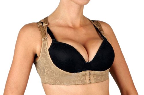 Dirndl BH Bra Push Up Büstenhalter (Beige, L)