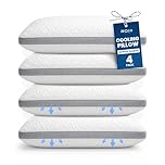 Rohi Cooling Pillows 4 Pack 48×78cm | Breathable Cotton Cover with Mesh Sides for Airflow | Lightweight Hollowfibre Down Alternative Filling | Cool Pillows for Comfortable Sleep