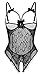 ALLureLove Women's One-piece Teddy Bodysuit Sexy Lingerie Lace Nightie (Black,XL)
