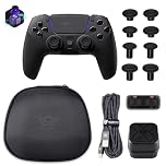 HEXGAMING ULTIMATE PRO Controller per ps5/PC,Wireless/USB Joystick Pro per ps5,4 Tasti Posteriori Rimappabili&8 Levette Analogiche Effetto Hall&6 Profil&Trigger Grilletti Regolabili,Nero Chaos