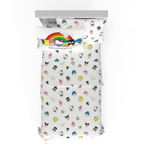 Hello Kitty & Friends Bedding Super Soft Cozy Cotton 3 Piece Twin Sheet Set, (Officially Licensed Product) By Franco by Franco - Used condition - US$47.49