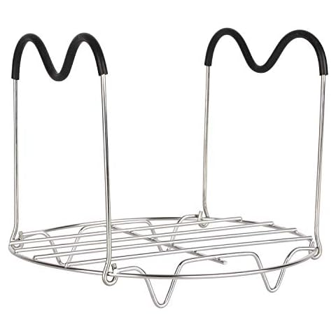 "Versatile Steamer Rack Trivet 304 Food Grade Stainless: Essential Instant Pot Accessory for Effortless Cooking - Perfect for Safely Handling Springform and Cheesecake Pans in 6 & 8 qt Models" Cover