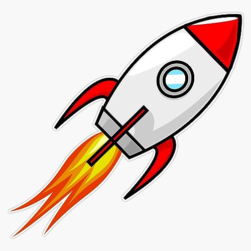 Rocket Sticker Bumper Sticker Vinyl Decal 5"