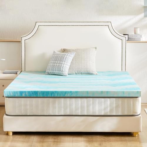 2 Inch Twin Mattress Topper, Cooling Gel Memory Foam Bed Topper for Twin Size Bed, Cooling Mattress Pad, CertiPUR-US Certified