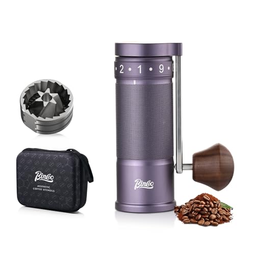 Manual Coffee Grinder with Foldable Handle, Conical Burr Coffee Grinder with 20g Capacity, Adjustable External Grind Setting for Travel,Camping,Home