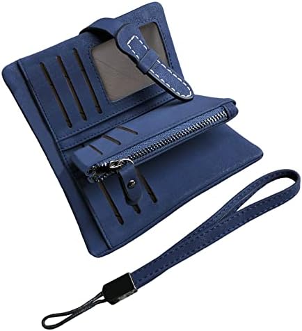 AOXONEL Women's Small Bifold Leather Wallet RFID Blocking Ladies Wristlet with Card Holder id Window Coin Purse (Army Green)