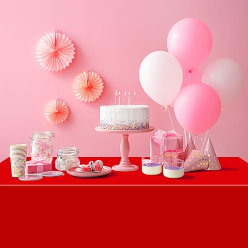 12 Pcs Red Black White Plastic Tablecloths Bulk,54 x 108 Inch Disposable Rectangle Party Table Cloth Waterproof Table Cover for Birthday Wedding Anniversary Graduation Party Decorations Supplies by MASHAN - Used condition - Image 7