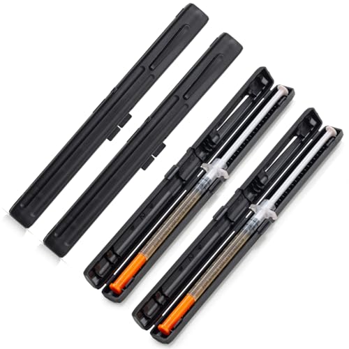 Portable Travel Insulin Case for Prefilled Syringe Discrete Syringe Holders for Diabetes (Black | 2 Pack)
