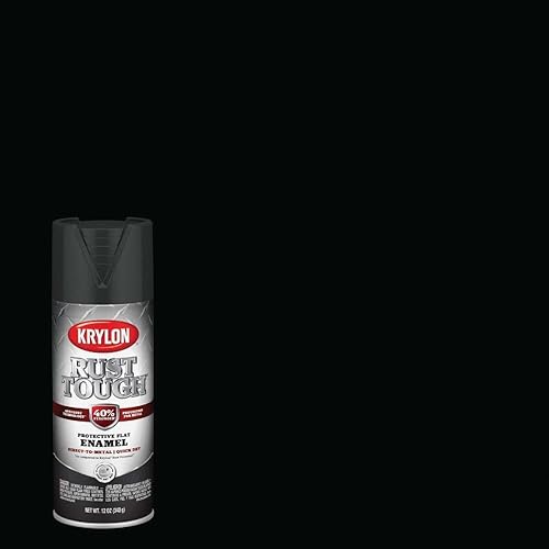 Miniatura 35 de Krylon 'Rust Tough' Esmalte preventivo anti-corrosión , negro (Semi-Flat Black) Negro (Flat Black),Rico en zinc,Almendra,Alumino,gris