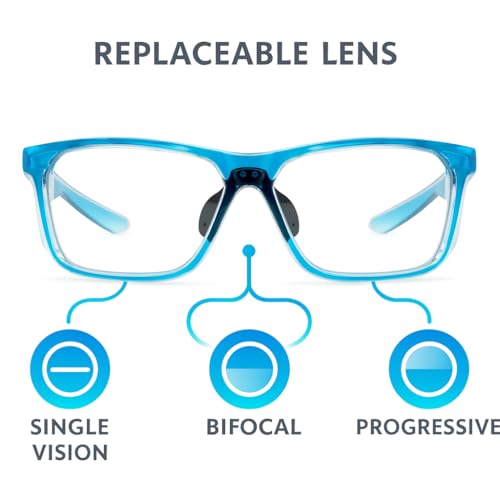 Image of FAMOUS Prescription safety eyeglass frames for men and women polycarbonate material with zero power lens clear side shield