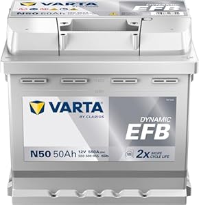 VARTA Automotive DYNAMIC EFB (N50) 12V 50Ah 550A - Nassbatterie für Start-Stopp Systeme - Starterbatterie für Autos mit erhöhtem Energiebedarf - Wartungsfreie Bleisäurebatterie
