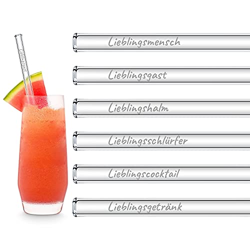 Glasstrohhalme mit Lieblingssprüchen