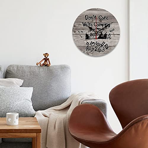 Horloge murale rustique cadeau idéal pour passionné de camping 38cm