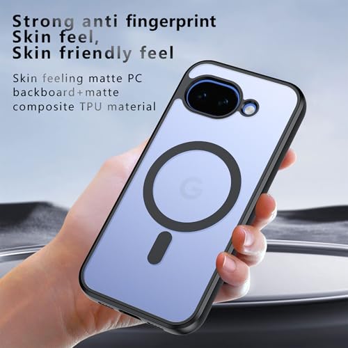 Tieeyivv Funda Magnética para Google Pixel 10A 5G Case con MagSafe con Protector de Pantalla Cristal Vidrio Templado Frame Funda de Silicona Flexible + PC Acrílico Carcasa Slim Cover - imagen 2