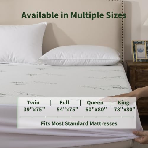 Image of WhatsBedding Mattress Topper Cover Full Size (Only Cover), Breathable Viscose Made from Bamboo, Mattress Protector