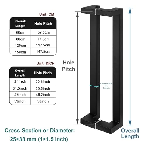 Poignée de porte de grange coulissante double face pousser tirer acier