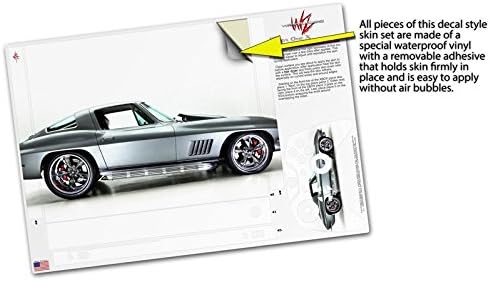 Vista 3 de Calcomanía de vinilo compatible con consola Xbox One X y controlador - 1967 Corvette Silver Bullet