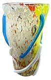 Artisanat vénitien : vase en verre de Murano réalisé à la main avec décorations multicolores avec verre en pâte représentant l'art moderne vénitien