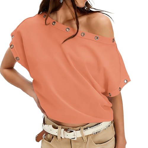 Chicyoo - Chicyoo Womens Off the Shoulder Eyelet Short Sleeve Top, Y2K Going Out Tee (10% Off Amazon Deal)