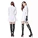 Wbesty Women Mad Scientist Costume Adult Lab Coat Costume with Gloves 3Pc Halloween Dress Up,Short-M
