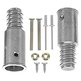 Cabilock 4 Stück Teiliges Gewinde Adapter aus Aluminiumlegierung Stabiles Verbindungsstück für Besen Mop-stiele aus Holz Metall Eisen Schraub Nietbefestigung Vielseitiger Ersatz für