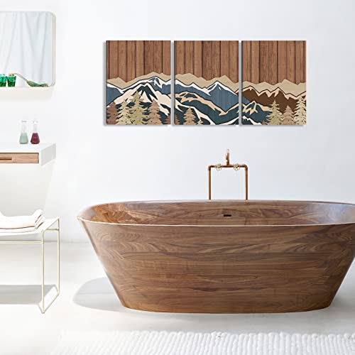 Bincue Framed Mountain Canvas Wall Art Mountain Picture Paintings Artwork 3 Pieces For Living Room Bedroom Office Decor 12"X16" Inch #TOP2