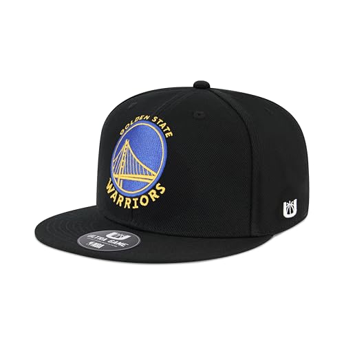 Ultra Game Mens NBA Official Twill Snap Back Ultimate Baseball Cap Hat Golden State Warriors Black One Size