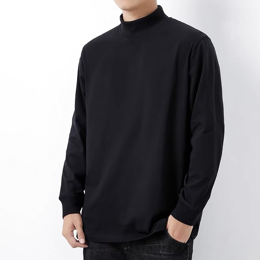 Amazon | [AKUNSY] タートルネック メンズ 長袖 Tシャツ インナー 薄手