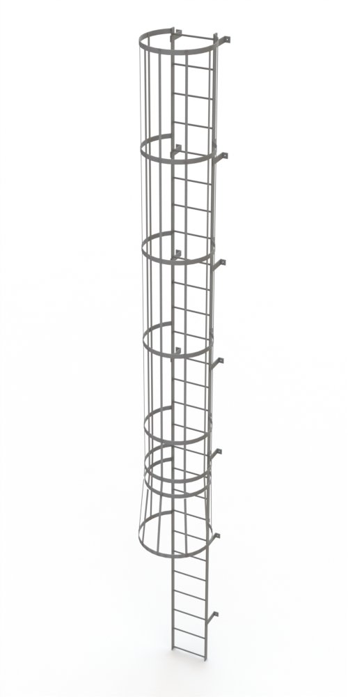 Tri-Arc WLFC1127 27-Rung Standard Fixed Steel Ladder with Cage