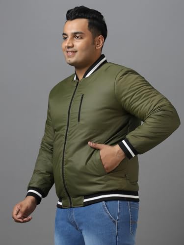 Image of Urbano Plus Men's Full Sleeve Zippered Bomber Jacket