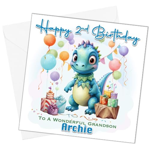 Personalised Dinosaur Birthday Card for Son Grandson 1st 2nd 3rd 4th 5th Nephew Brother Godson Boys Boy Roarsome Birthday 6th 7th 8th 9th 10th