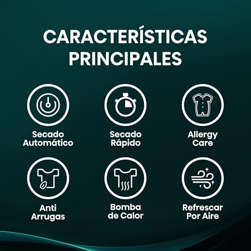 Hisense DHQE900UWDC - Secadora bomba de calor, capacidad 9 Kg, Clase D, secado rápido 30', finalización diferida, ancho 59,5cm, alto 84,5cm, fondo 55cm, color Blanco - Imagen 4