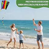 Tranrantic 3 szt. latawiec dla dzieci, kolorowe latawce dla dzieci i dorosłych z długimi ogonami, latawiec dla początkujących do aktywności na świeżym powietrzu na świeżym powietrzu na świeżym