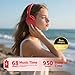 MIDOLA Bluetooth Headphones Over Ear 68H Playtime 6 EQ Wireless Headset with Microphone HiFi Stereo Foldable Lightweight Deep Bass for Travel Home Office Cellphone Red