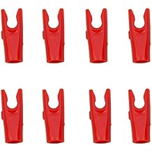 UP100 50 PCS Red&Transparent Yellow/Green/Red/Blue for OD 3.2mm Pin Nock L Size for Archery Arrow Nock