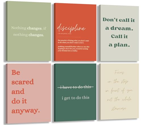 6Pcs Motivational canvas Wall Art Inspiring Teamwork Posters Prints Inspirational