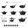 CAROTE 26PCS Pots and Pans Set Non Stick, Cookware Set Pots and Pans Induction Cook Ware, Nonstick Kitchen Cooking, PFOA Free, Black #1