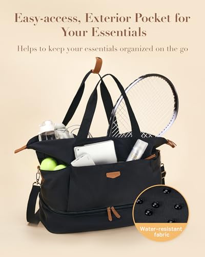 Missnine Weekender Bag for Women, Foldie Travel Bag Expandable with Shoes Compartment Travel Duffel 50L Carry on Overnight Gym - Thumbnail 4